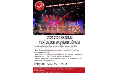 2024-2025 SEZONU YENİ SEZON BAŞVURU DÖNEMİ BAŞLAMIŞTIR.